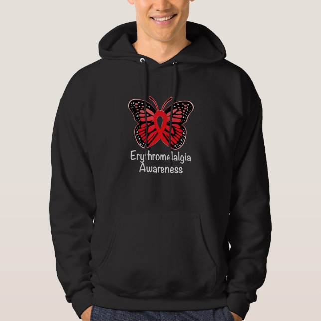 Sudadera Eritromelalgia Conciencia Guerrero Apoyo Cinta Roj (Anverso)