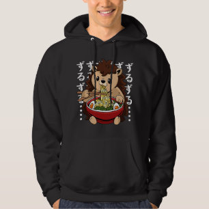 Sudadera Erizo Lindo Comiendo Ramen Kawaii Anime Japonés F