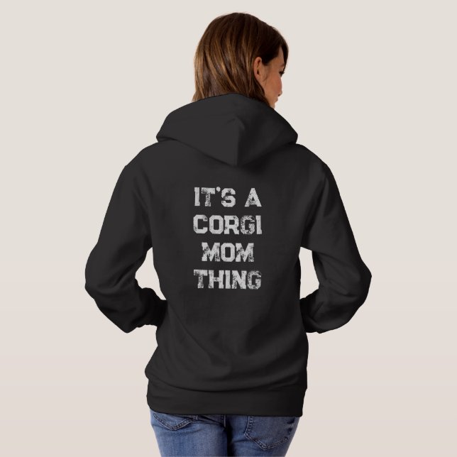 Sudadera 'Es Cosa de Mamá Corgi' Cumpleaños de Mamá Día de  (Reverso completo)