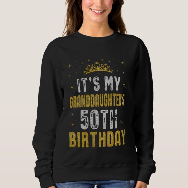 Sudadera Es el cumpleaños número 50 de mi nieta, 1975, 50 a (Anverso)