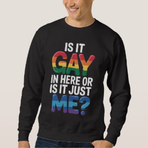Sudadera ¿Es gay aquí o soy solo yo divertido LGBTQ