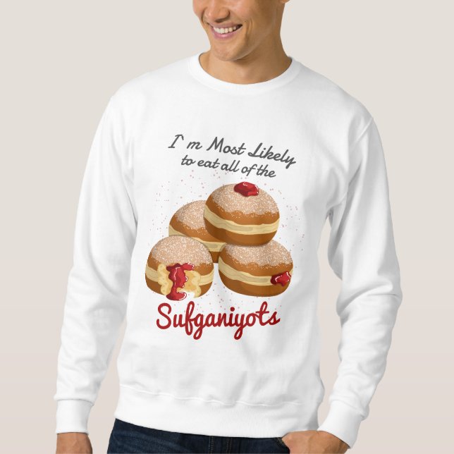 Sudadera Es gracioso comerse Sufganiyot Hanukkah Food (Anverso)