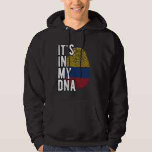 Sudadera Es gracioso en mi ADN Bandera de Colombia Huella d