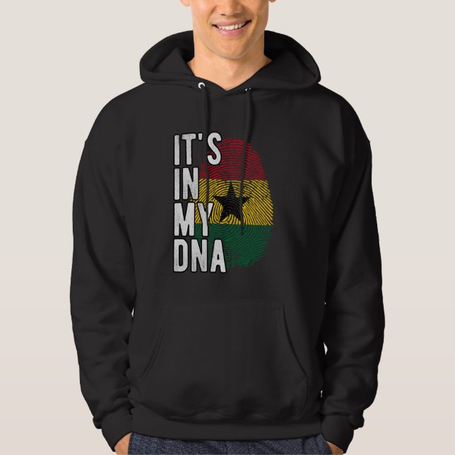 Sudadera Es gracioso en mi ADN Bandera de Ghana Huella digi (Anverso)