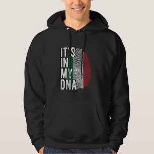 Sudadera Es gracioso en mi ADN Bandera italiana Huella digi