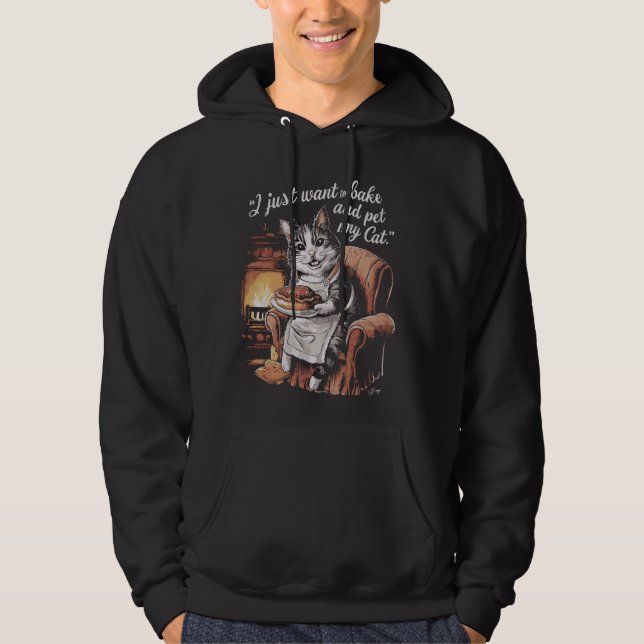 Sudadera Es Gracioso Hacer Gato Que Me Guste Bake Y Mascota (Anverso)