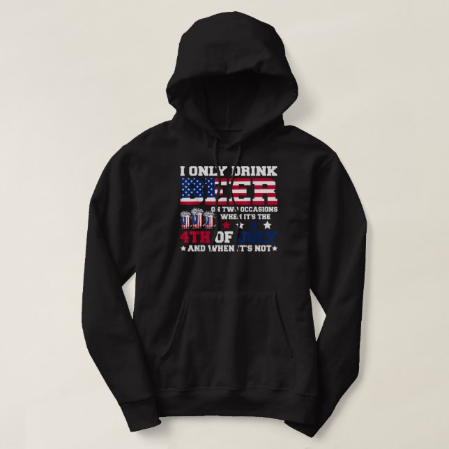 Sudadera Es Gracioso Que Solo Beba Cerveza Cuando El 4 De J (Diseño del anverso)