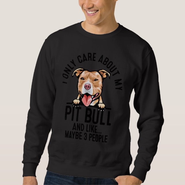 Sudadera Es Gracioso Que Solo Me Importa Mi Pitbull Y Tal V (Anverso)