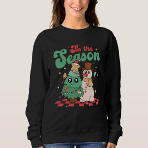 Sudadera Es La Temporada Retro Navidad Árbol Muñeco de Niev