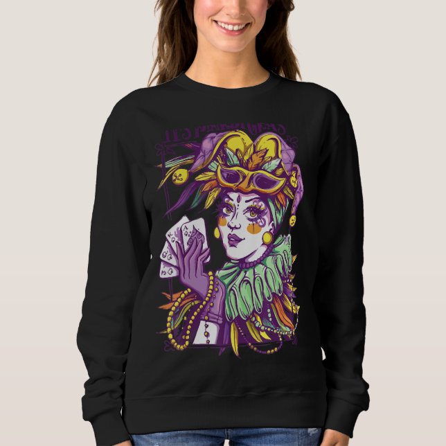 Sudadera Es Mardi Gras Mujer Jester Gorras Paradas Masq (Anverso)