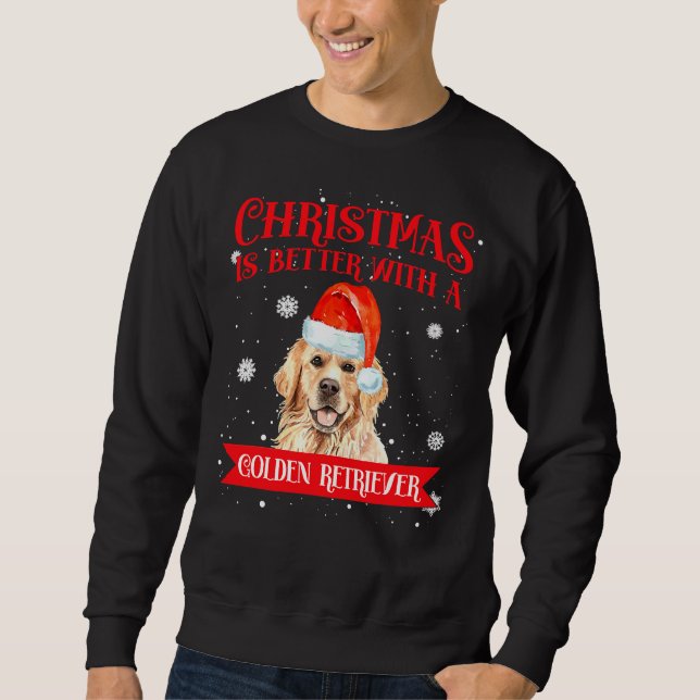 Sudadera Es Mejor Que Los navidades Con Un Perro Que Recupe (Anverso)