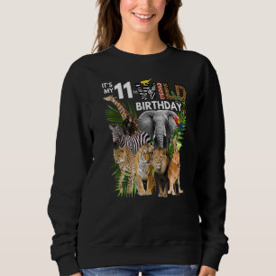 Sudadera Es mi 11.º cumpleaños salvaje de Safari Animals Zo