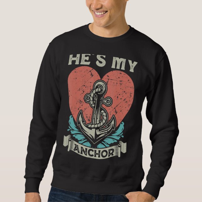 Sudadera Es mi Ancla, Anchor Nautical Sailing Valentine (Anverso)
