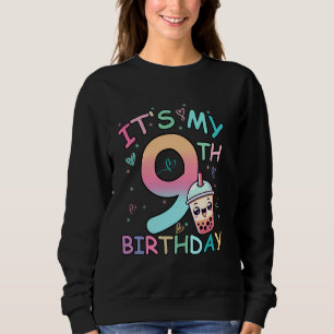 Sudadera Es mi burbuja de té de boba de cumpleaños número 9