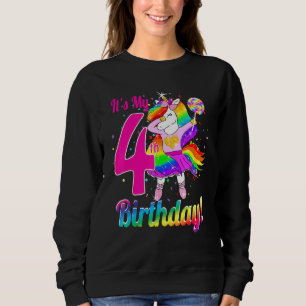 Sudadera Es mi Chica de cumpleaños Unicorn de 4 años