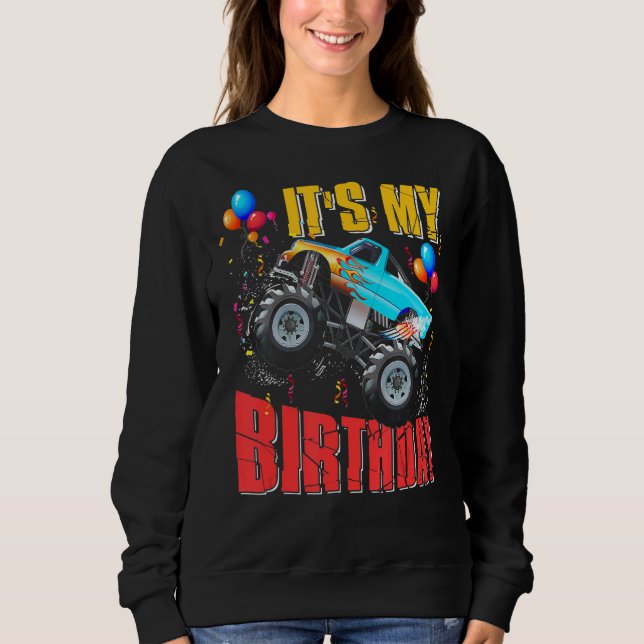 Sudadera Es mi coche de cumpleaños monster de los niños Coc (Anverso)