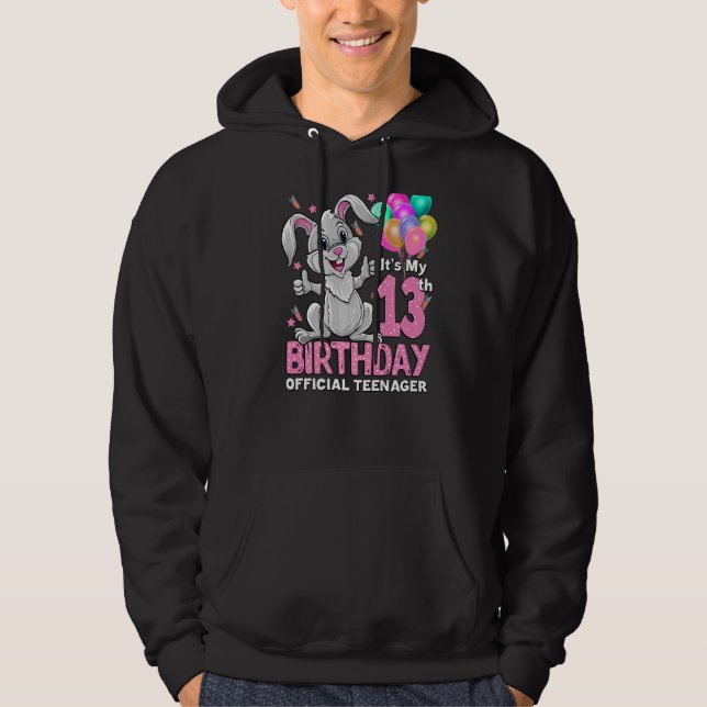 Sudadera Es mi conejo de cumpleaños número 13 (Anverso)