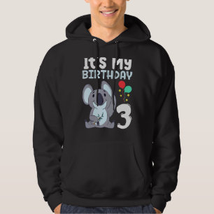Sudadera Es mi cumpleaños 3 niños Fiesta tema Koala Birthda