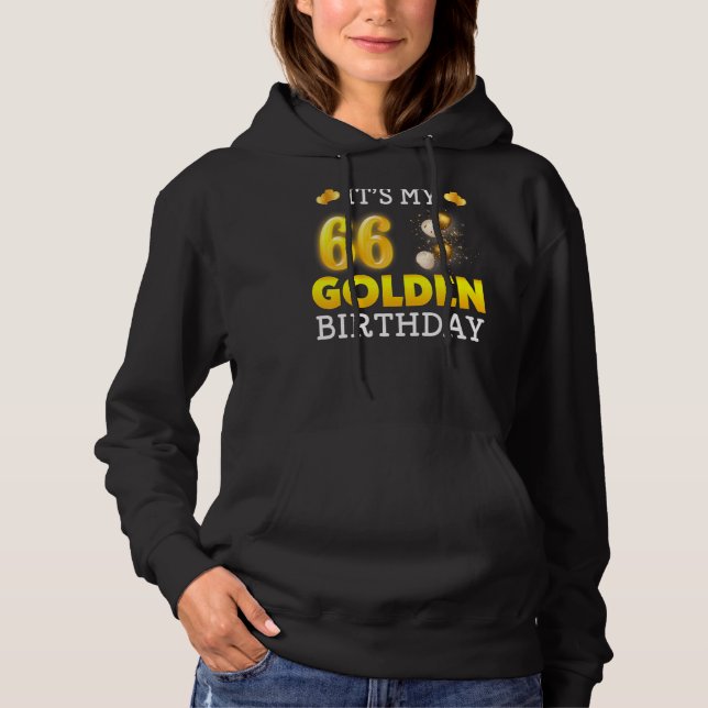 Sudadera Es mi cumpleaños de oro, cumpleaños número 66, par (Anverso)