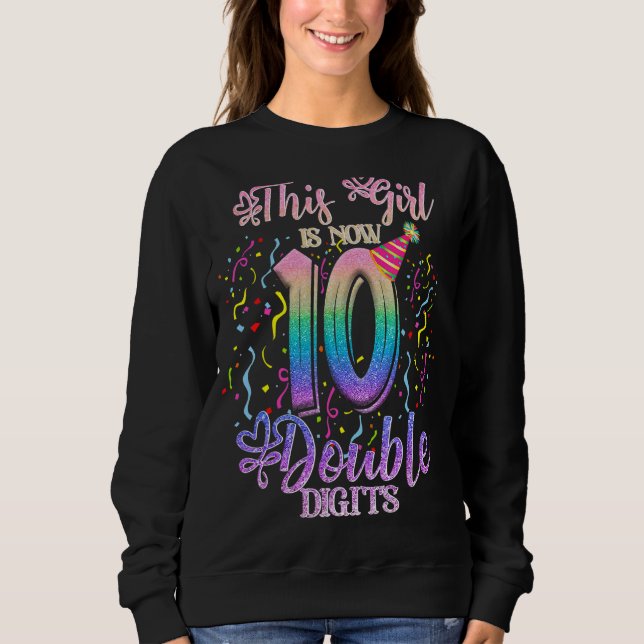Sudadera Es mi décimo cumpleaños, este Chica ya tiene 10 añ (Anverso)