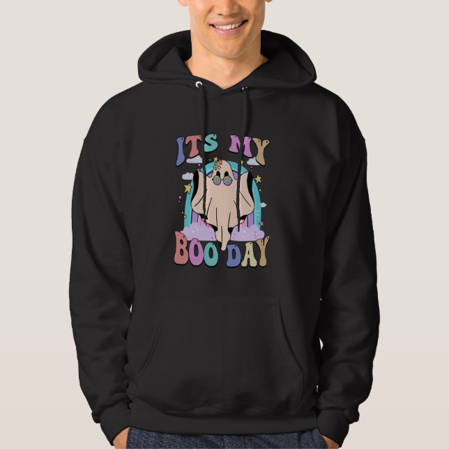 Sudadera Es mi día de boo lindo fantasma Halloween cumpleañ (Anverso)