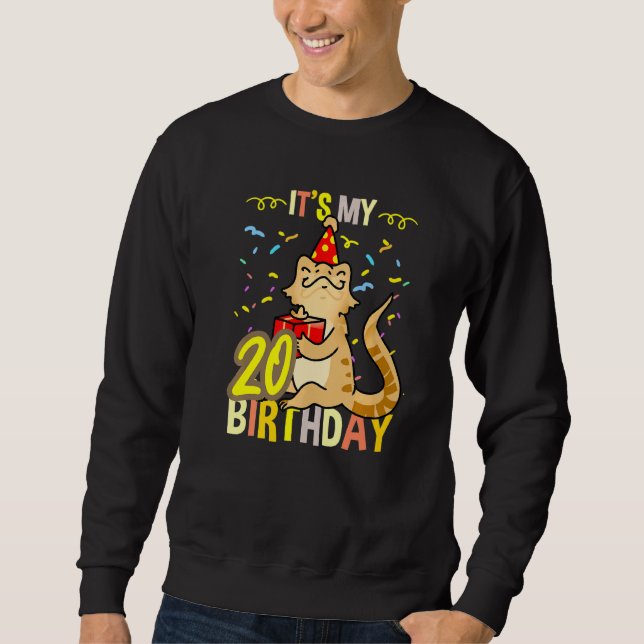 Sudadera Es mi dragón con barba de cumpleaños número 20 (Anverso)