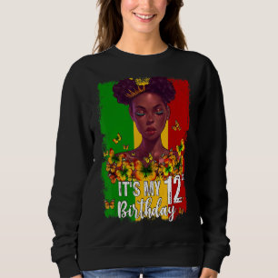 Sudadera Es mi duodécimo cumpleaños Melanin negro de 12 año