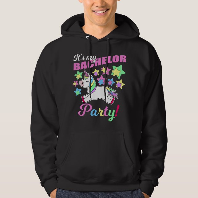 Sudadera Es Mi Fiesta de Soltero Unicornio Divertido Fiesta (Anverso)