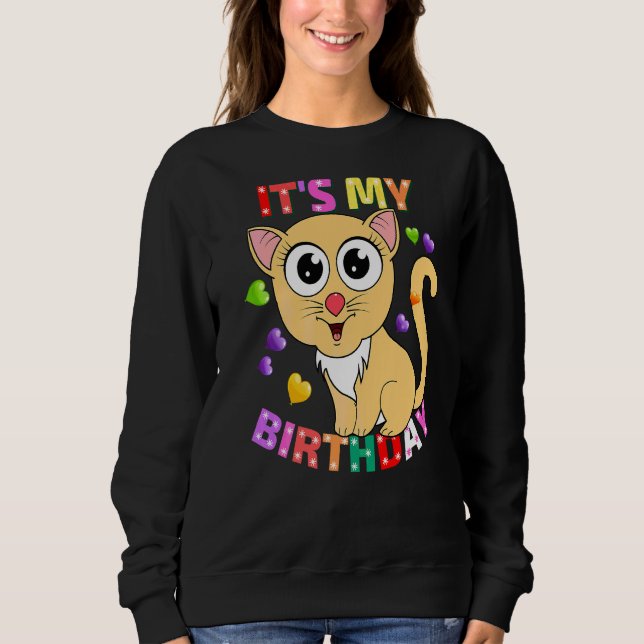 Sudadera Es mi gato de cumpleaños para mujeres adolescentes (Anverso)