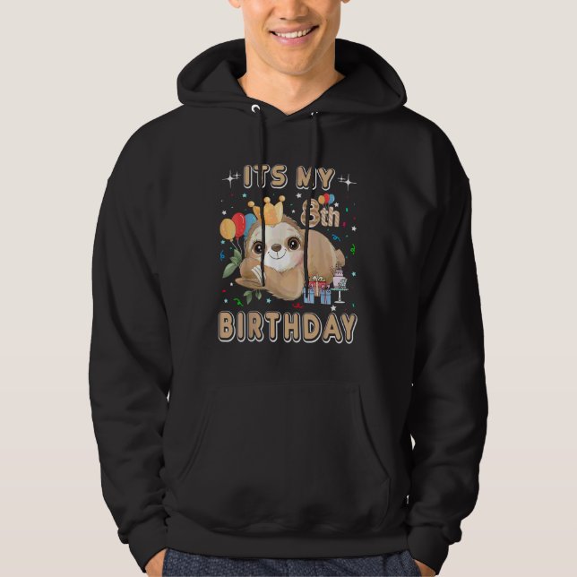Sudadera Es Mi Octavo Cumpleaños Para Chicas Sloth Cumpleañ (Anverso)