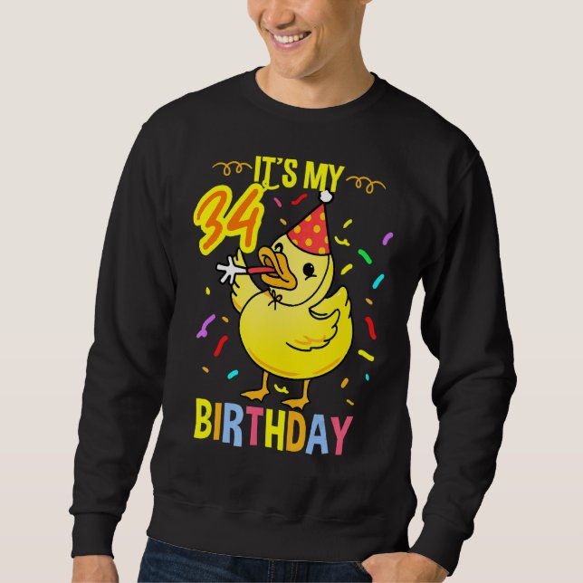 Sudadera Es mi pato de cumpleaños número 34 (Anverso)