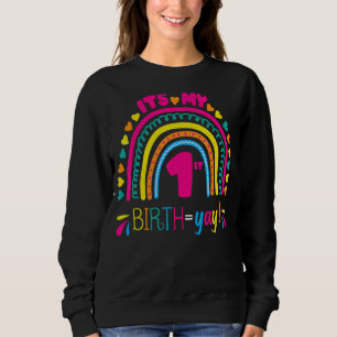 Sudadera Es mi primer cumpleaños, cumpleaños, boho arcoiris