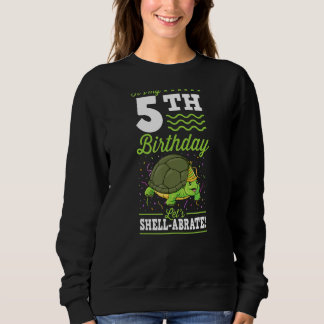 Sudadera Es mi quinto cumpleaños, la parte de tortuga abrad
