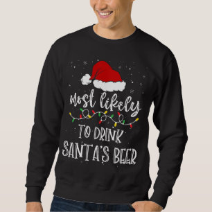 Sudadera Es muy probable que beba cerveza de Santa Hat navi