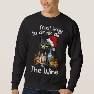 Sudadera Es Muy Probable Que Beba Todo El Vino Gracioso Gat