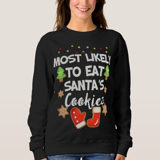 Sudadera Es muy probable que coma las galletas de Santa Coo (Anverso)