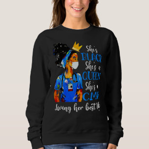 Sudadera Es negra, es una reina, es una señora viviendo su