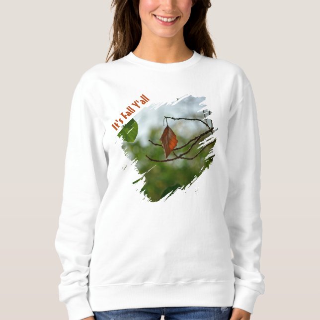 Sudadera Es Otoño Y'all Hoja de Otoño (Anverso)