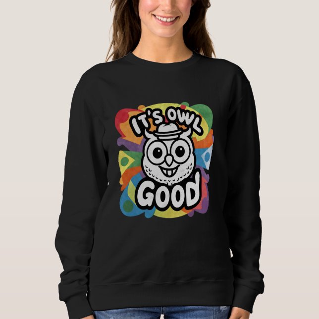Sudadera Es Owl Good Funny Owl Lover Graphic (Anverso)