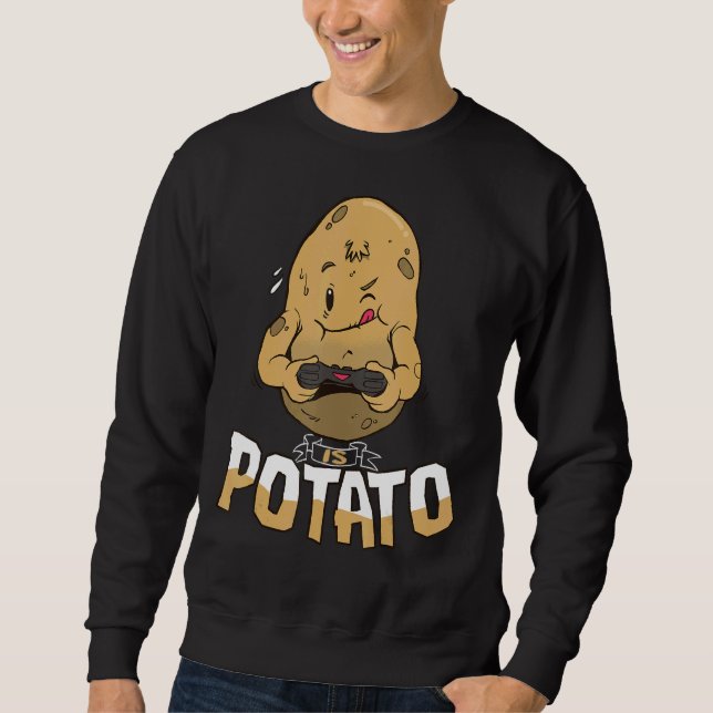Sudadera Es Potato Gamer Como Se Ve En La Tele De Tarde Por (Anverso)