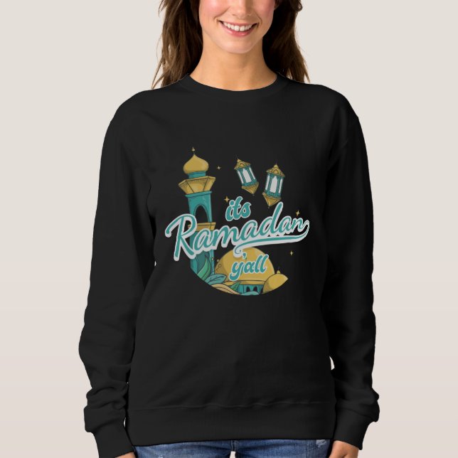 Sudadera Es Ramadán, a todos Ramadán Mubarak Ayuno Musulmán (Anverso)