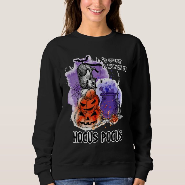 Sudadera Es sólo un montón de Hocus Pocus Cute Cat Hallowee (Anverso)