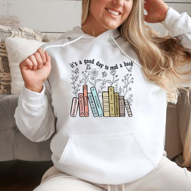 Sudadera Es un buen día para leer un hoodie de libros (It's a good day to read a book with hoodie,cute teacher books love with hoodie,gift for book lover )
