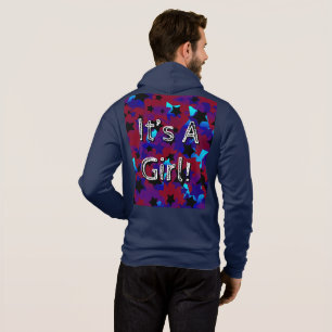 Sudadera ¡Es un Chica! Estrellas en rojo oscuro y azul