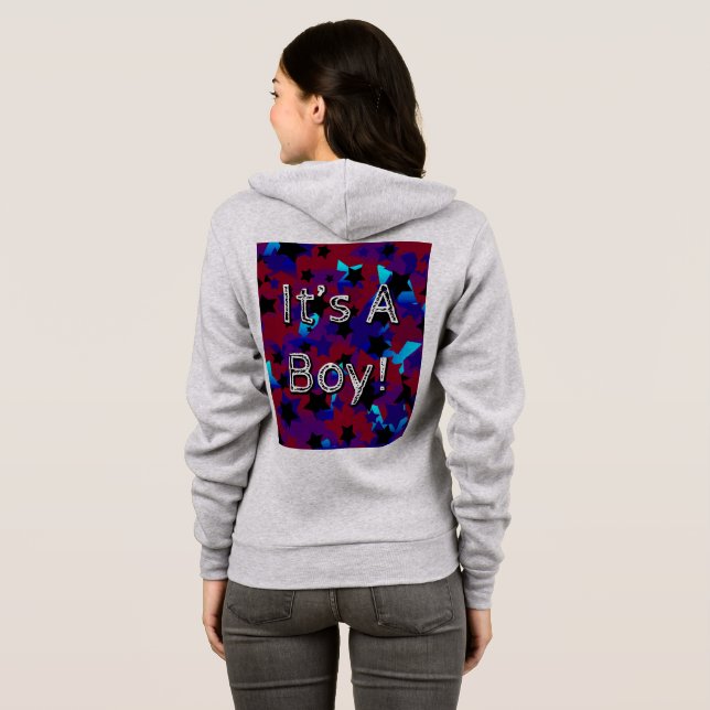 Sudadera ¡Es un chico! Estrellas fiestas (Reverso completo)
