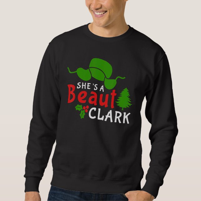 Sudadera Es Una Familia Feliz De Navidades Claros Y Feo (Anverso)