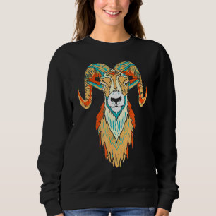 Sudadera Esbozo artístico de la cabeza de la ram de la ovej