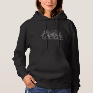 Sudadera  Esbozo de la familia del elefante, animales salva