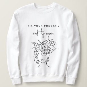 Sudadera Esbozo de prueba de mujeres con flores