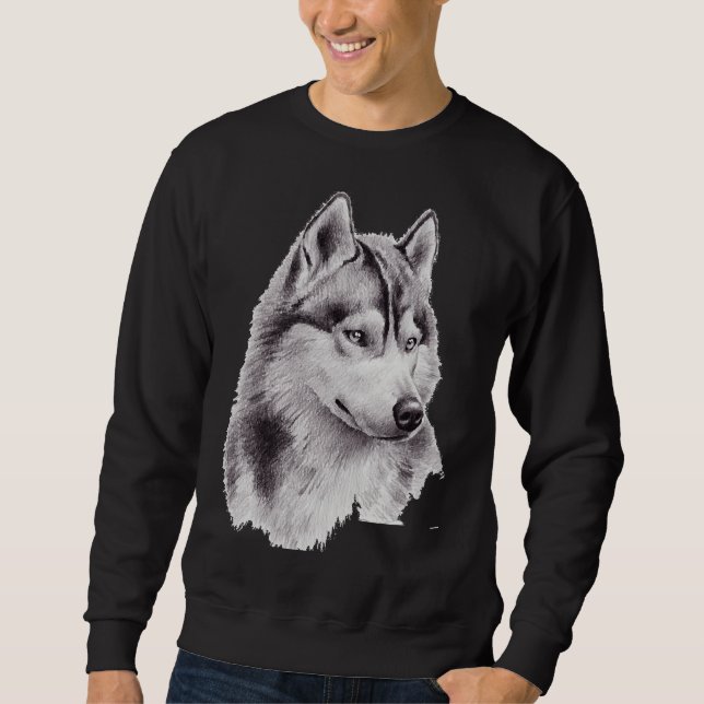 Sudadera Esbozo Husky Siberiano Largo (Anverso)